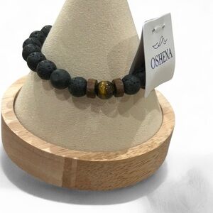 Oshena Black Lava Stone Bracelet